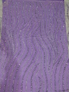 Tela de encaje nigeriana de 4 yardas de alta demanda, calidad superior, última tendencia, con pedrería celestial, para ceremonia de boda, negra 100% - Product Image 3