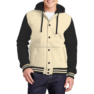 <b>Lightweight</b> Embroidery Wool Varsity <b>Jacket</b> with Stand Collar Windproof Street Style Outerwear - Product Image 1