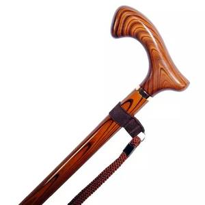 Canne en bois traditionnelle avec poignée confortable et sangle de poignet pour usage domestique - Product Image 1