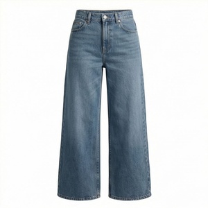 Women's Wide Leg Jean Classic High Waisted Soft <b>Denim</b> <b>Stretch</b> <b>Denim</b> Light Weight New Fashion Best Quality Customized Color - Product Image 1