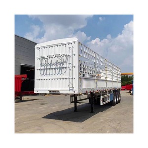 Nouvelle remorque porte-vaches semi-nouvelle conception avec élévateur électrique, en aluminium, 2 ou 3 essieux, pour le transport de bétail et de marchandises, avec clôture agricole - Product Image 3