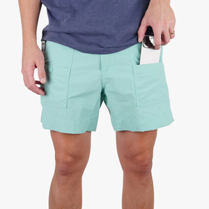 Pantalones cortos de secado rápido personalizados OEM para hombre, pantalones cortos transpirables de satén para verano con patrón sólido bordado para pescar y acampar - Product Image 6