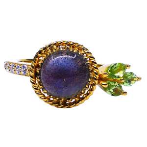 Anillo Clásico de Plata de Ley 925 Chapado en Oro con Topacio Blanco para Boda - Product Image 6