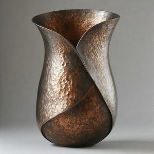 AntiqueLustre Pure <b>Copper</b> <b>Vase</b> with Aged Patina Look Metal Tone Floor <b>Vase</b> Floral Embossed Design Home Decor Accent Statement - Product Image 2