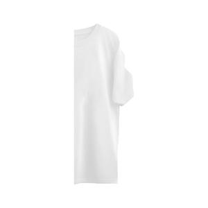 Camiseta Larga de Manga Media con Cuello Redondo para Mujer, Talla Grande, 100% Algodón Orgánico, Transpirable, Ecológica, Informal, Color Blanco - Product Image 5