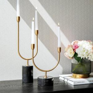 Bougeoir lanterne de luxe pour la décoration de table à la maison Style Vintage moderne élégant pilier support Accent décoratif - Product Image 6