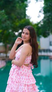 เดรสยาวคลุมเข่าสไตล์โบฮีเมียนสำหรับผู้หญิงเดรสลำลองชายหาดพิมพ์ลายดอกไม้ - Product Image 3