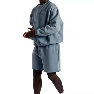 OEM Fleece Two Piece <b>Shorts</b> set for Men and <b>womens</b> Customized logo perfect cutting Fleece <b>Sweat</b> Suits Set create your own design - Product Image 1