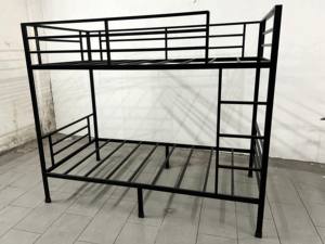 Lit superposé réglable en acier léger blanc, double étage, moderne, taille pleine/king, pour dortoir, école, appartement, chambre à coucher - Product Image 6