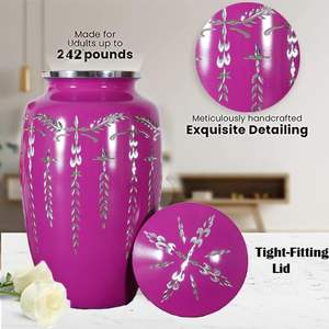 Urne funéraire en aluminium fabriquée à la main Souvenir funéraire adulte pour hommes femmes enfants et cercueil pour cendres homme adulte - Product Image 2