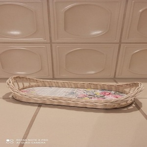 Plateau en osier fabriqué du milieu du siècle pour la maison hôtel et restaurant plateaux rectangulaires en rotin de bambou respectueux de l'environnement décor de service alimentaire - Product Image 5