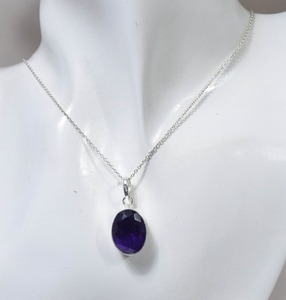 Joyería colgante de piedras preciosas de amatista para mujer, joyería de estilo bohemio de plata, colgante hecho a mano de tendencia de Plata de Ley 925, regalo para ella - Product Image 3