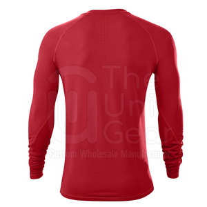 Men's <b>Red</b> <b>Long</b> <b>Sleeve</b> Rash Guard Compression Shirt Quick Dry Polyester Workout <b>Top</b> Adult Size - Product Image 5
