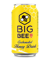 Refresco de Miel Natural Acacia Big Bee Borneo 325ml, Carbonatado, Enlatado, Bajo en Azúcar, Alto en Antioxidantes, Refrescante, Opción Saludable, Halal 24