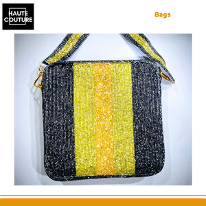 Sacs à bandoulière en perles tubulaires faites à la main, les plus vendus, 8 x 8 pouces, avec des bandes, disponibles avec des options personnalisées, provenant d'un fournisseur indien - Product Image 2