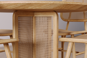 Mesa de comedor de diseño moderno de madera de teca auténtica hecha en Indonesia para muebles de apartamento y muebles para el hogar - Product Image 5