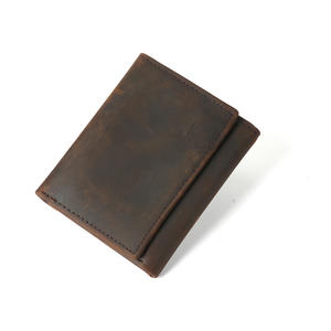 Portefeuille Homme Vintage en Cuir Véritable, Porte-Cartes Bifold/Trifold, Style Affaires, Petit Portefeuille Court, Vente en Gros, Diamants, Blocage RFID - Product Image 3