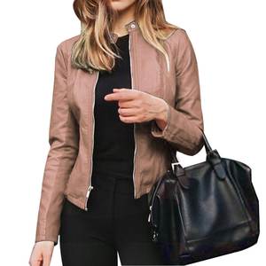 Nueva gran oferta OEM Color negro liso abrigo largo chaqueta Casual mujer entrenamiento en blanco prendas de vestir exteriores impermeable personalizado chaquetas de cuero - Product Image 2