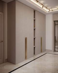 Armario Beige de Lujo con Acabado Texturizado y Tiradores Largos, Diseño Moderno de Mueble de Almacenamiento para un Interior Elegante - Product Image 1