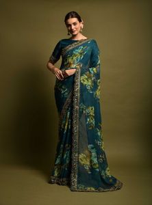 SARI Vải Voan Thiết Kế In Hoa <span class=keywords><strong>SAREE</strong></span> Đẹp - Product Image 4