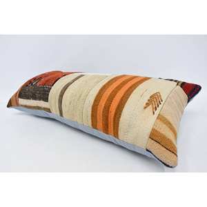 Almohada de lana a rayas rojas antiguas, cojín con patrón cuadrado Vintage de 16x36 pulgadas, cojín decorativo portátil suave para uso en sofá de dormitorio - Product Image 5