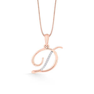 Collier avec pendentif lettre D en diamant - Product Image 3