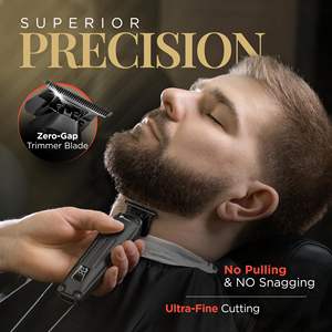 Tondeuse à cheveux et barbe électrique en acier inoxydable et céramique, 2500 mAh, rechargeable par USB, réglable et étanche pour usage domestique - Product Image 3