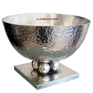 Juego de 2 Tazones Decorativos de Aluminio con Acabado Plateado para el Hogar y Hoteles, Tazón para Servir Vajilla a Precio de Mayoreo - Product Image 2