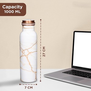 Bouteille de bien-être en cuivre pour un usage quotidien, bouteilles en cuivre anti-fuite Meenakari, 950 ml, cuivre pur - Product Image 6