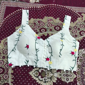 Hermosa y pura blusa tradicional india pakistaní de algodón khadi para fiestas elegantes, bodas, ocasiones casuales y bodas tradicionales. - Product Image 1