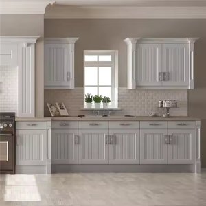 Modern European Design Smart Wood Cabinet with Wooden Veneer <b>Matt</b> <b>Lacquer</b> Finish Complete Kitchen Cabinet Set - Product Image 1