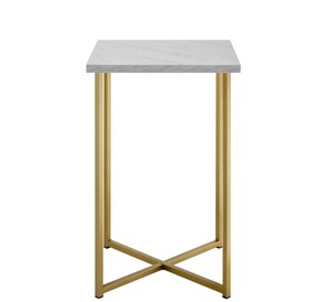 Vente en gros fabricant, table d'appoint carrée en acier inoxydable avec dessus en marbre, meubles de salon, tables basses - Product Image 3