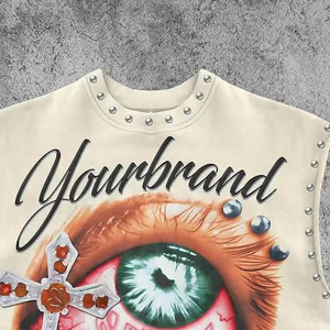 Camisetas sin Mangas de Alta Calidad 2026, Camisetas con Pedrería Lavadas al Ácido, Camisetas sin Dobladillo, Fabricación Personalizada de Camisetas - Product Image 5