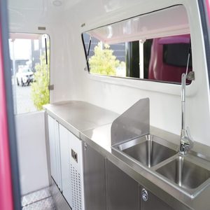 Customized European Style <b>Towable</b> Food Trailer for Sale Bubble Tea Coffee Vending Cart for Snacks Hotdogs Ice Cream Stainless - Product Image 2