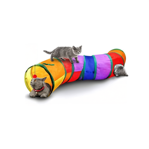 S Shaped Curved Cat <b>Tunnel</b> 130 cm Rainbow Pattern Pet <b>Play</b> Tube - Product Image 2