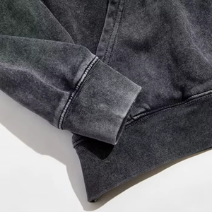 Sweat à capuche tendance avec effet délavé à l'acide et décoloration au soleil, design tendance, tissu chaud, fermeture éclair, pour un usage décontracté ou sportif, unisexe - Product Image 5