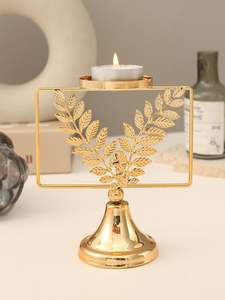 Bougeoir à thé Ginkgo pour Diwali, bougeoir moderne pour bureau, dernière conception feuille - Product Image 6