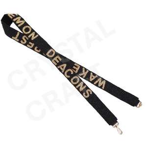 สายรัดกระเป๋าลูกปัดสีทองสีขาวอุปกรณ์เสริมแฟชั่นพร้อมรูปร่างและการออกแบบที่กำหนดเองสายกระเป๋าลูกปัด - Product Image 2