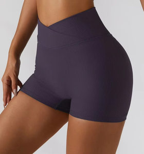 Women's High Waist Stretch Shorts Custom Quick Dry Breathable <b>Tight</b> Sports Yoga Pants Hip Hop Style with Push-up Effect - Product Image 1