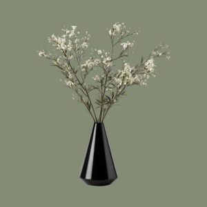 Modern Chic Glossy Black Conical Flower <b>Vase</b> Sleek Design Stylish Home Decor Sleek Floral Display for Weddings <b>Other</b> Occasions - Product Image 4