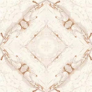 Peonia Flower Black & White Marble Waterjet <b>Mosaic</b> Tile 400x400mm Ceramic Matt Match Parking Tiles - Product Image 5