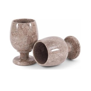Verre à boire en marbre poli gobelet en pierre de qualité supérieure, fabriqué à la main, parfait pour les maisons, les cuisines, les bars, les restaurants et les événements - Product Image 1