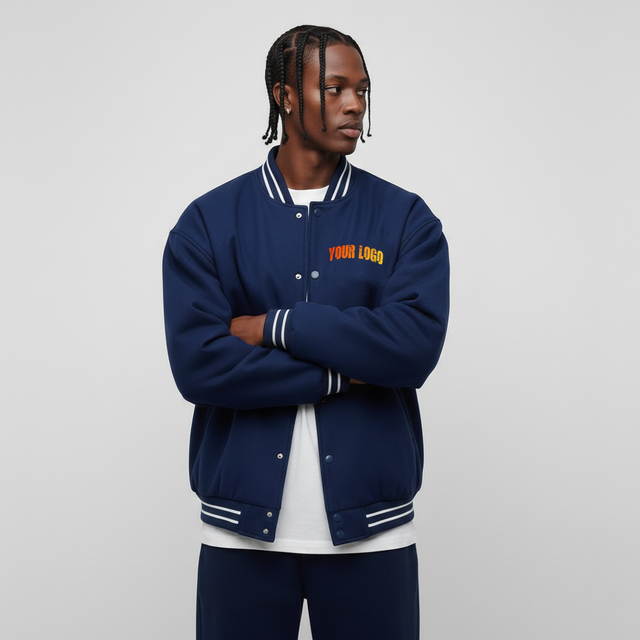 High Street Oversized Men's Winter Solid Color Turn-down Collar Canvas Varsity Jacket Fashionable Hip Hop Waterproof Breathable