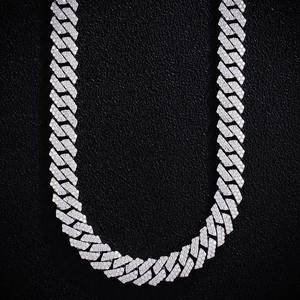 Collares de Joyería Fina, Plata 925, Diamante Moissanita, Cadena Cubana de 10 mm, Collares para Mujer, Pulsera Cubana, Diamante Cubano - Product Image 4