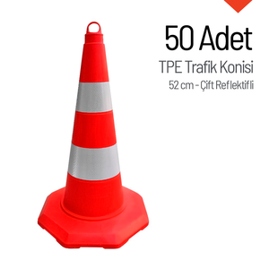 ชุดกรวยจราจร TPE ขนาด 50 ชิ้น 52 ซม. พร้อมแผ่นสะท้อนแสง - Product Image 3