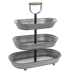 Soporte para Pasteles de Metal Galvanizado de Tres Niveles de Alta Calidad, Ecológico, el Mejor Soporte Triple para Almacenamiento de Herramientas DECOR HAAT de la India, Venta al por Mayor - Product Image 5