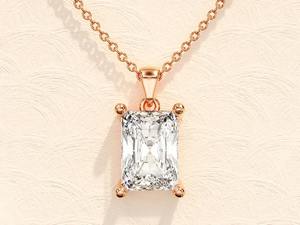 Radiant Cut Moissanite Pendentif En Argent Sterling Diamant À Facettes Personnalisé Bijoux Pendentif Cadeau pour elle - Product Image 3