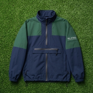 Chaqueta Cortavientos Azul Marino y Verde para Hombre, Chaqueta Ligera con Media Cremallera para Deportes al Aire Libre - Product Image 6