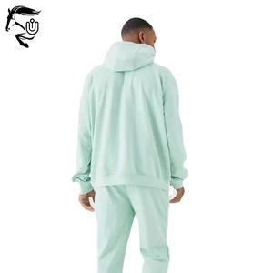 Sweat à capuche surdimensionné à demi-fermeture éclair pour hommes de haute qualité 100% coton polaire empilé pantalon survêtement grande taille pour - Product Image 4