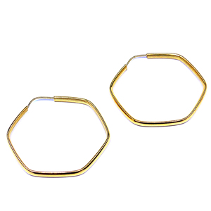 Pendientes geométricos hechos a mano chapados en oro elegantes clásicos asequibles de Plata de Ley 925 de estilo Vintage - Product Image 1